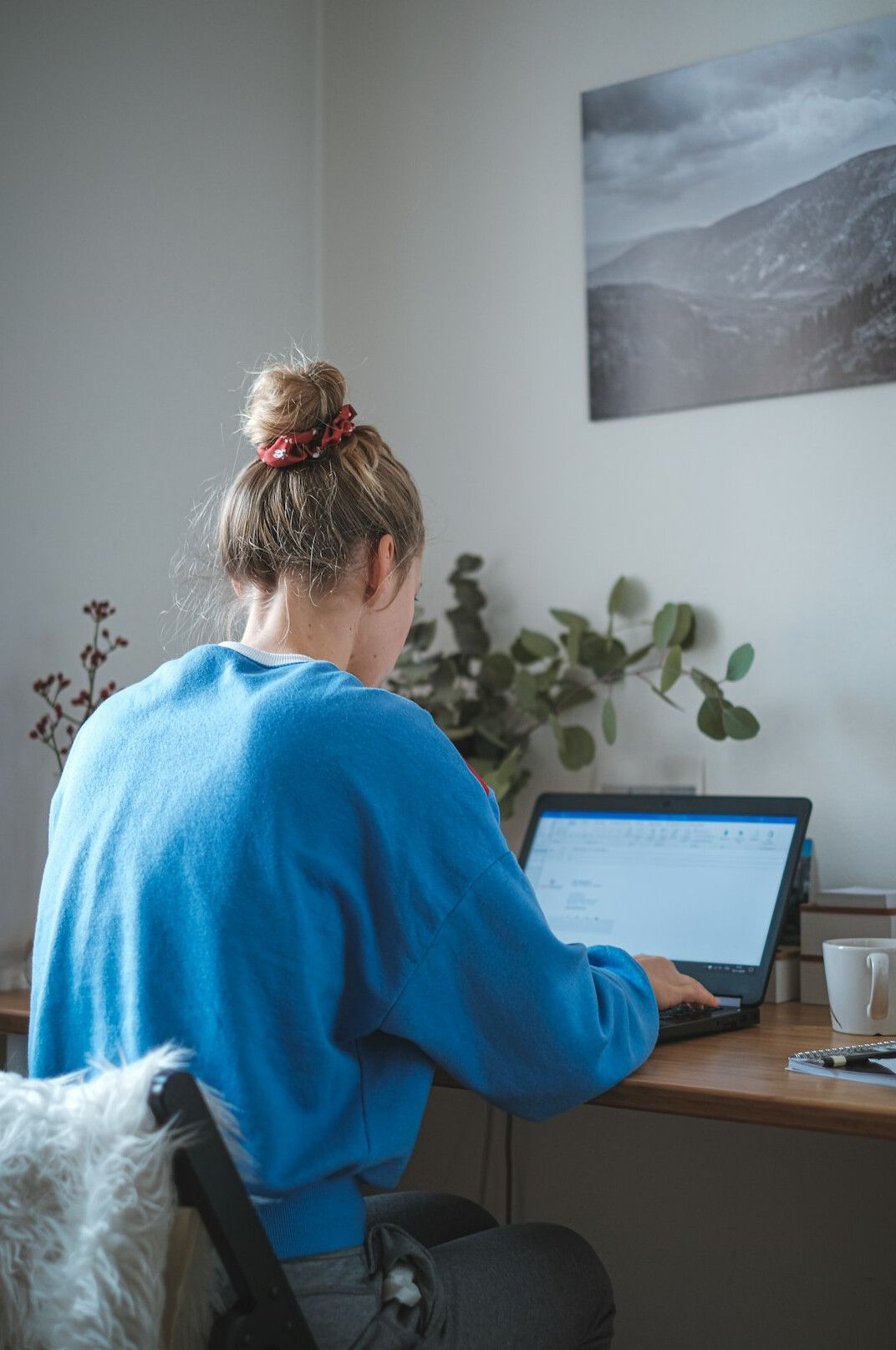 person coding at home
